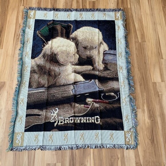 Browning Retriever Puppies Puppy Tapestry Blanket Throw 46” by 61” New - Picture 1 of 4
